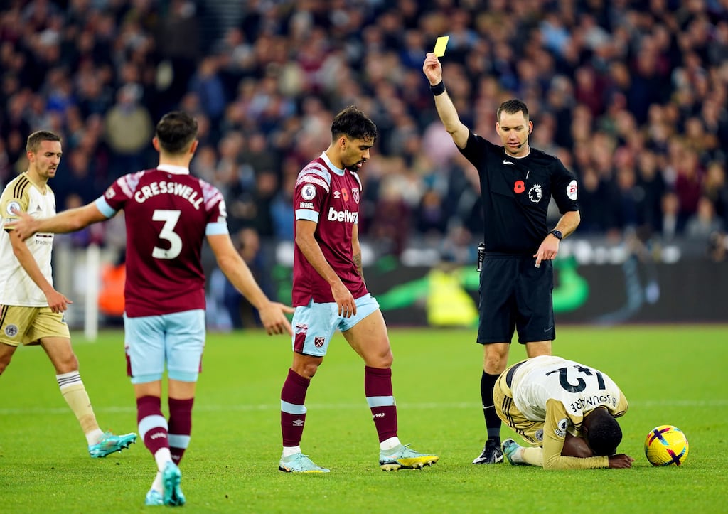 West Ham United's Lucas Paqueta has been charged with being booked for betting purposes. Photograph: James Manning/PA wire
