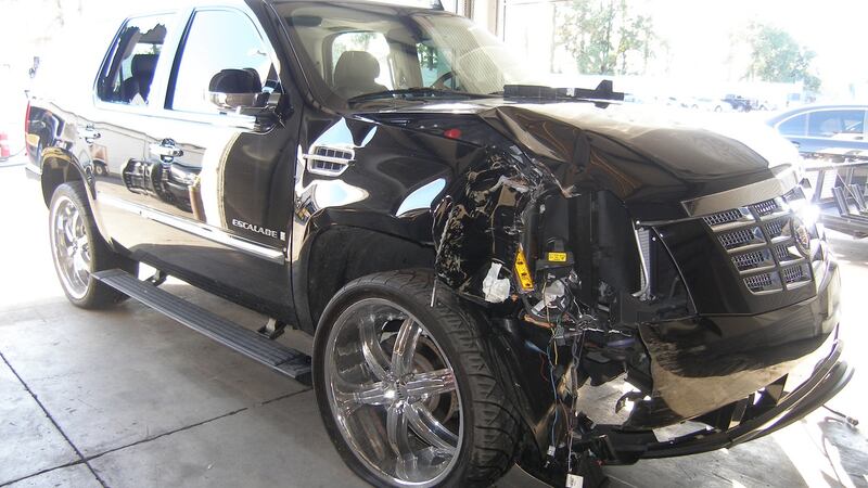 The SUV which Woods crashed on the November 2009 night when his multiple affairs were exposed. Photo: Florida Highway Patrol via Getty Images