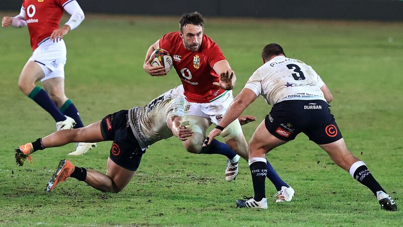 Jack Conan in action for the Lions against the Sharks in July. Photograph: David Rogers/Getty
