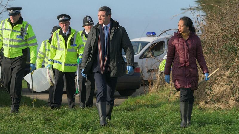 Luke Evans (centre) in The Pembrokeshire Murders