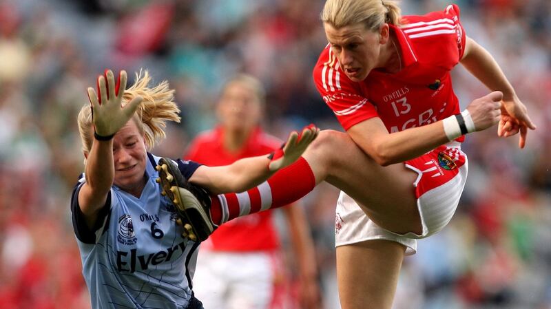Cork’s Mary O’Connor in action against Dublin during the 2009 TG4 Ladies All Ireland senior football championship final at Croker Park. Photograph: James Crombie/Inpho