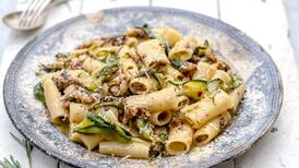 Sausage, courgette and rosemary rigatoni