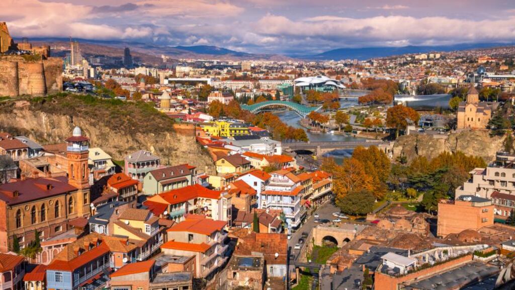 ‘Over the past two and a half years alone, we have, with the support of our EU partners, made great strides in bringing Georgia into line with the highest European and international standards.’ Above, The Georgian capital, Tbilisi. Photograph: Getty Images