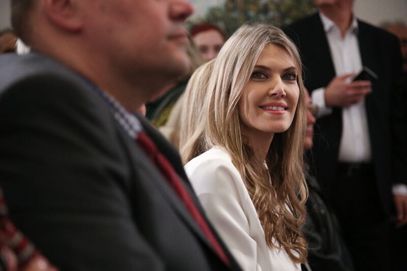 Greek Socialist MEP Eva Kaili at an election event in Athens in 2019. Photograph: Nikos Libertas/SOOC/AFP via Getty Images