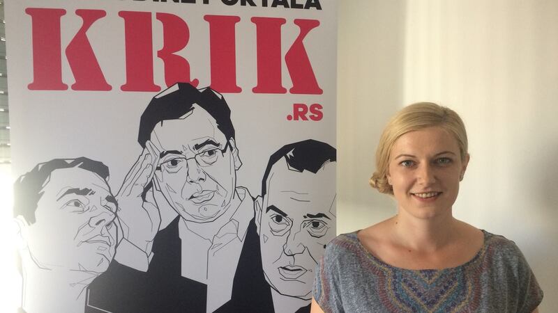 Bojana Jovanovic, deputy editor of Serbia’s leading investigative media outlet Krik, says new premier Ana Brnabic will be dominated by controversial president Aleksandar Vucic. Photograph: Dan McLaughlin
