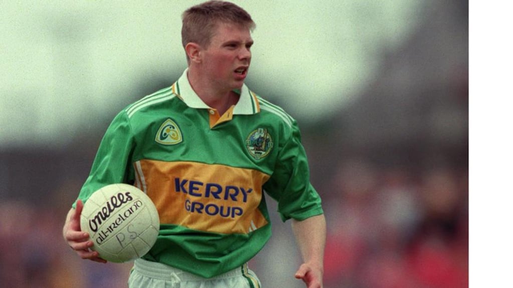 A youthful Tomás Ó Sé weighs up his options during his 1998 debut season in the green and gold of Kerry. Photograph: Patrick Bolger/Inpho