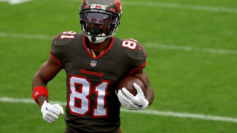 Antonio Brown has starred for Tampa Bay on their run to the playoffs. Photograph: Mike Ehrmann/Getty