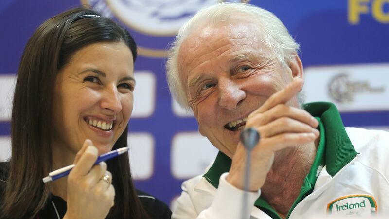 Manuela Spinelli, an interpreter who translated for Giovanni Trapattoni, lives in Dublin but travelled home to Italy to be with her parents. She says she feels stuck in a situation where she ‘cannot get back’. File photograph: Lorraine O’Sullivan/Inpho