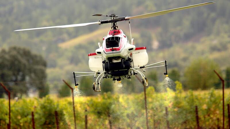 Yamaha’s unmanned helicopter used for crop spraying