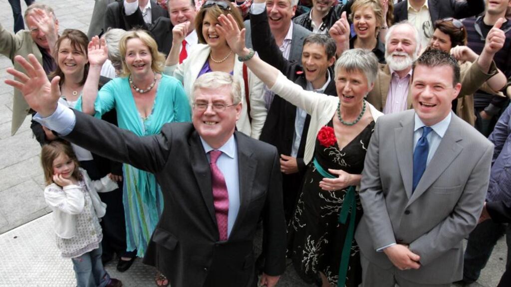 Labour leader Eamon Gilmore with Nessa Childers (on left) after her election as an MEP in 2009. Photograph: Eric Luke