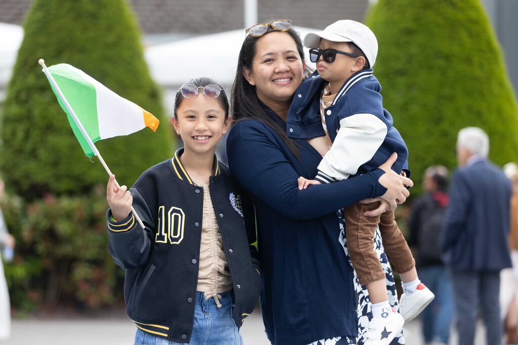 Fatima Grace Alfaro, Kildare and her children Freya and Francis at the citizenship ceremonies at the INEC, Killarney, Co Kerry on Monday. Photograph by Eamon Ward