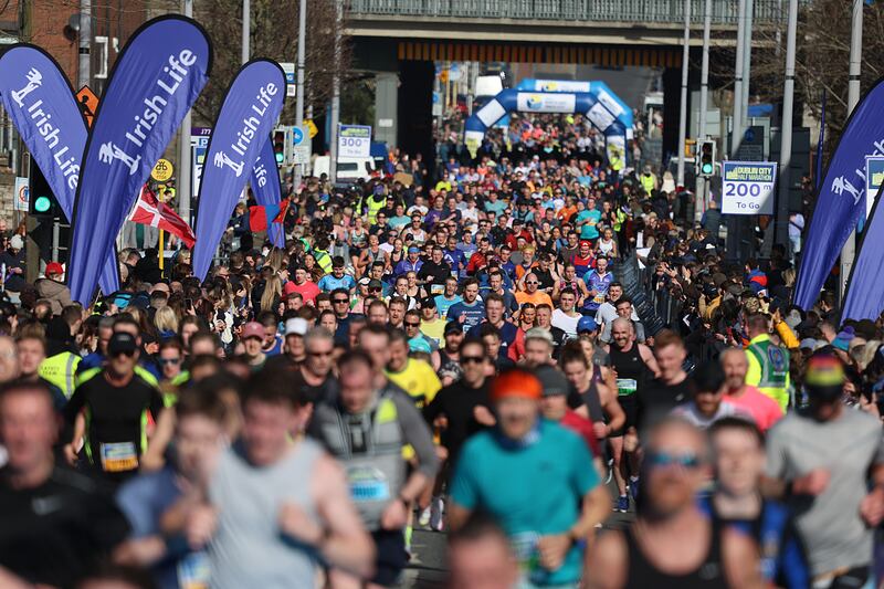 The 2025 half-marathon in Dublin. Photograph: Stephen Collins/Collins Photos