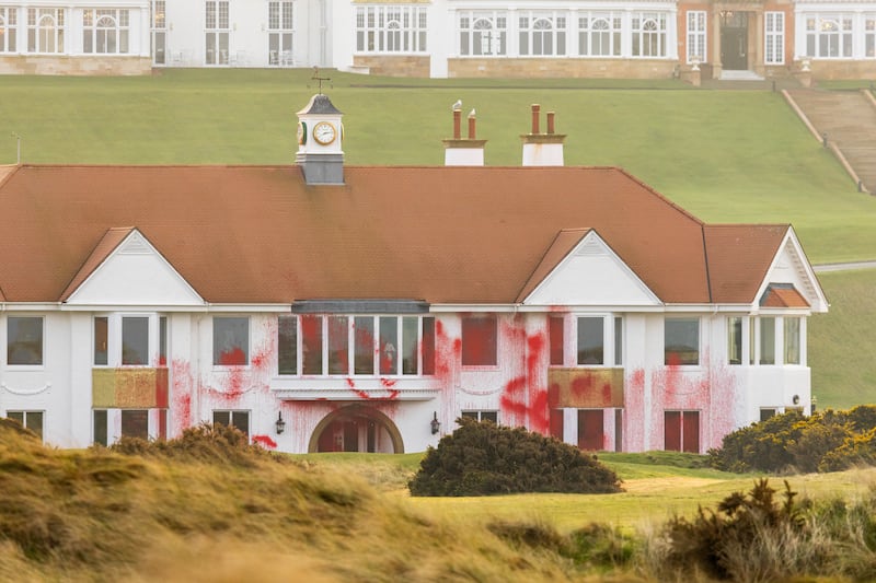 Trump Turnberry has been closed since it suffered extensive damage by activists from Palestine Action on March 8th. Photograph: Milo Chandler/PA Wire