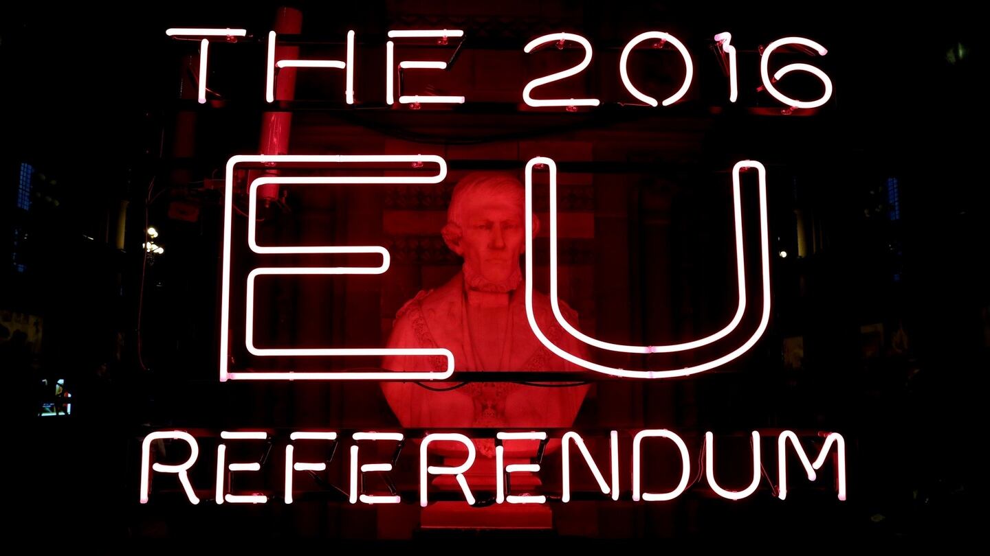 A general view of Manchester Town Hall, the setting for the national count in the referendum on the UK’s membership of the EU. Photograph: Peter Byrne/PA Wire