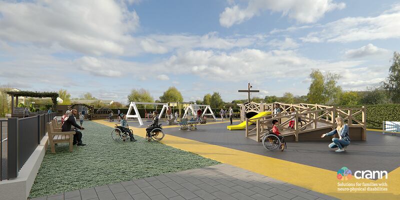 An artist's illustration of how the new Playground & Leisure Area Crann Centre, Ovens, Co Cork, will look when completed. The fundraising drive is now over €300,000 of the total €500,000 cost.