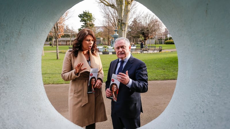 Labour Party leader Brendan Howlin TD canvassing in Dún Laoghaire with the party’s candidate Juliette O’Connell. Photograph: Crispin Rodwell/The Irish Times