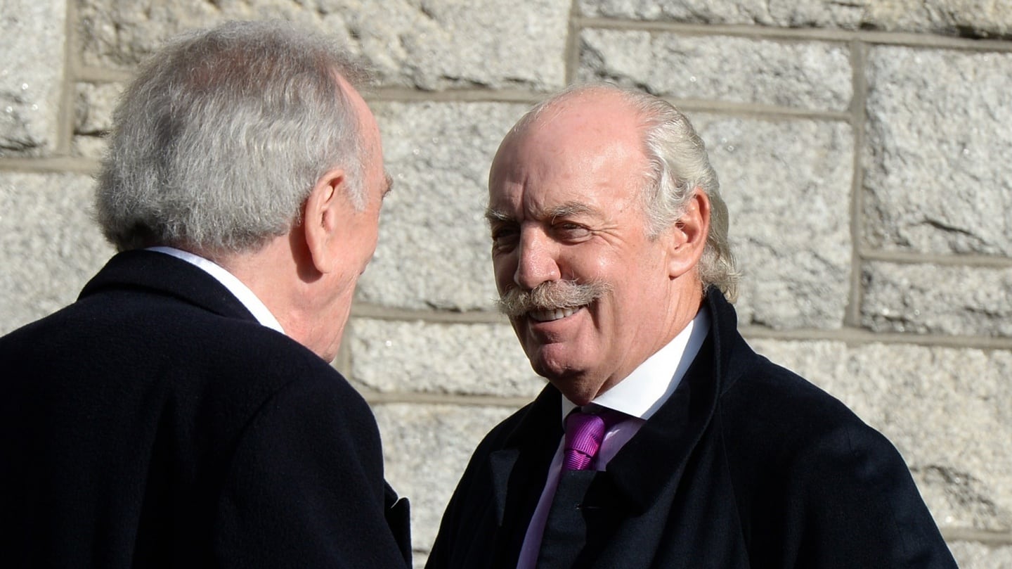 Financier Dermot Desmond  at the funeral of Denis O’Brien snr. Photograph: Cyril Byrne/The Irish Times