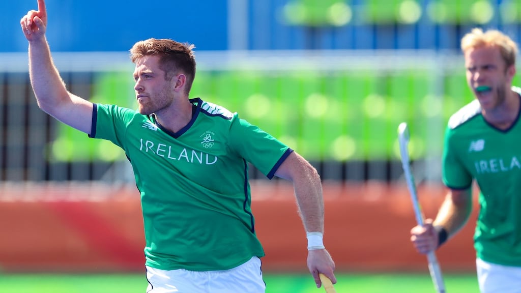 Shane Donoghue scored Ireland’s goal in their 2-1 defeat to the USA. Photograph: James Crombie/Inpho