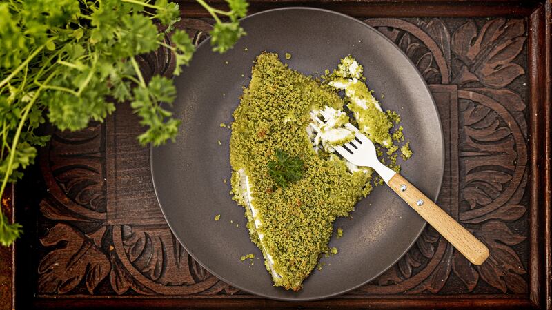 Grilled plaice, jalapeño, lime and parsley crust. Photograph: Harry Weir