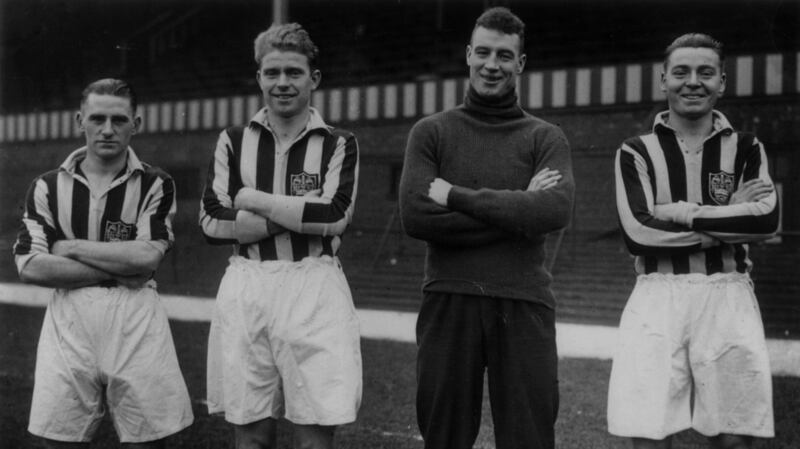 Peter Doherty (second from left): Even George Best’s father, Dickie, seemed unsure if his son was better than Doherty. Photograph: Keystone/Getty Images