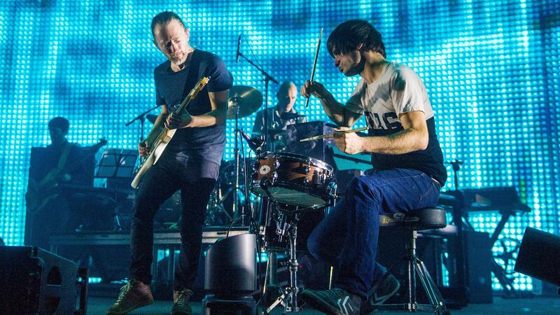 A Radiohead Compendium edited by Barney Hoskyns is an anthology of writings about the band and demonstrates their compositional intelligence and dystopian purview. Photograph: Samir Hussein/Referns
