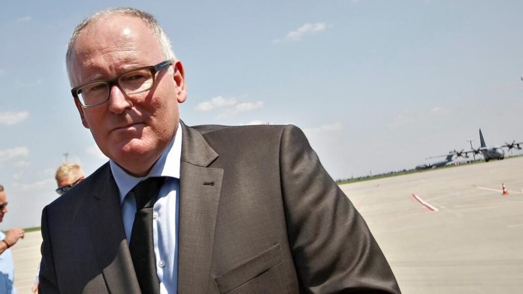 Dutch foreign minister Frans Timmermans at Kharkiv airport in Ukraine yesterday: “I have the impression that the separatists may have finally got the message that it is a matter of common humanity to allow all the human remains to be removed.” Photograph: EPA/Sergei Kozlov