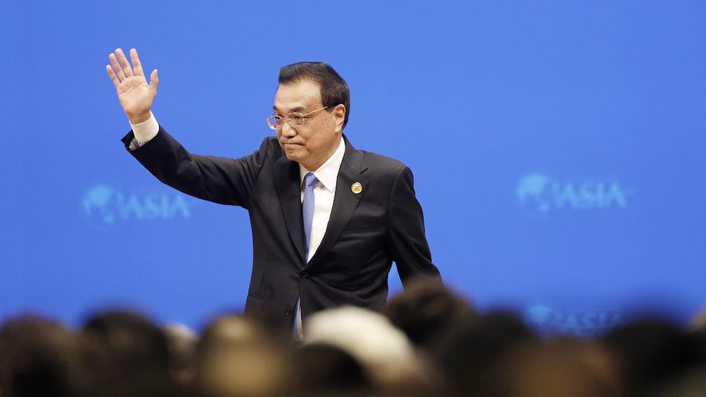 Li Keqiang, China’s premier, at the Boao Forum for Asia Annual Conference. Photograph: Qilai Shen/Bloomberg