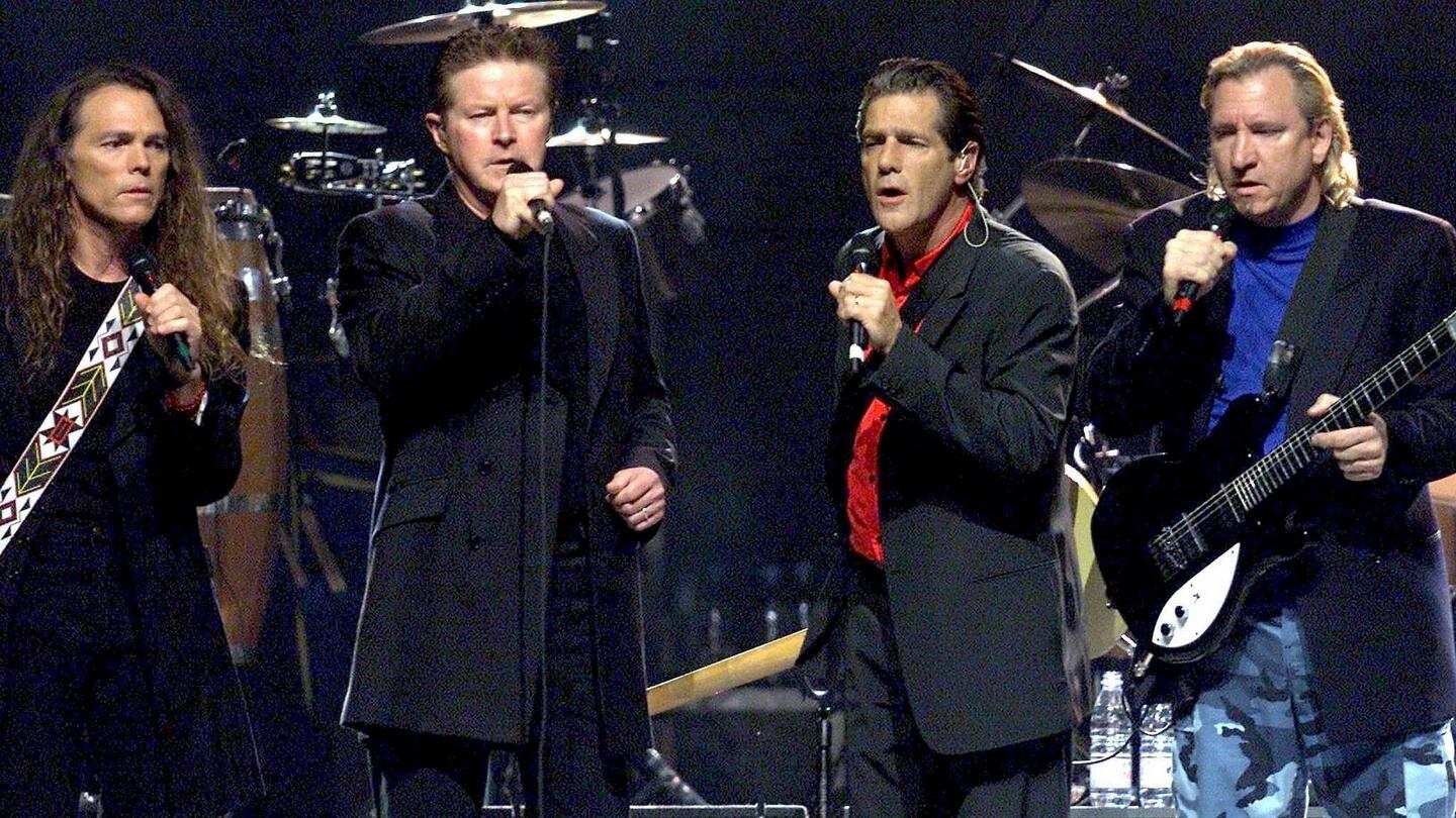 The Eagles on stage. Guitarist and band co-founder Glenn Frey has died. File photograph: Franco Greco/Keystone/AP Photo