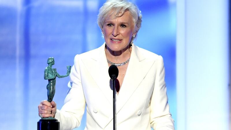 Screen Actors Guild Awards: Glenn Close accepts Outstanding Performance by a Female in a Leading Role for The Wife. Photograph:Kevin Winter/Getty Images