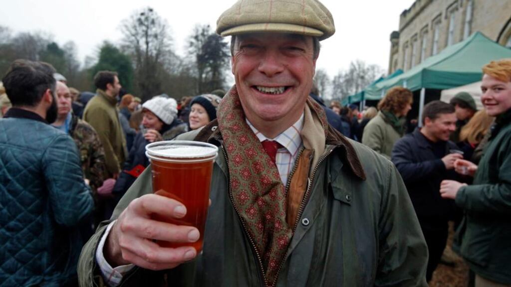Nigel Farage attends the meet of the Old Surrey Burstow and West Kent Hunt at Chiddingstone Castle for the annual hunt in Chiddingstone, southeast England, on December 26th. Photograph: Luke MacGregor/Reuters