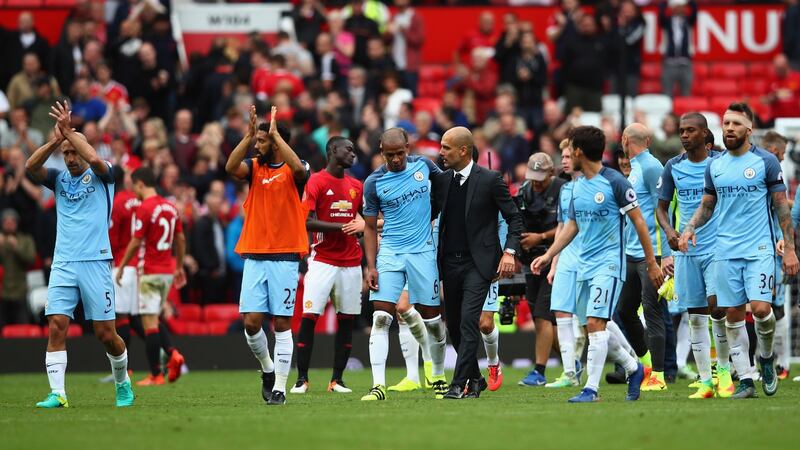In the first meeting of the side’s this season Manchester City prevailed at Old Trafford. Photo: Getty Images