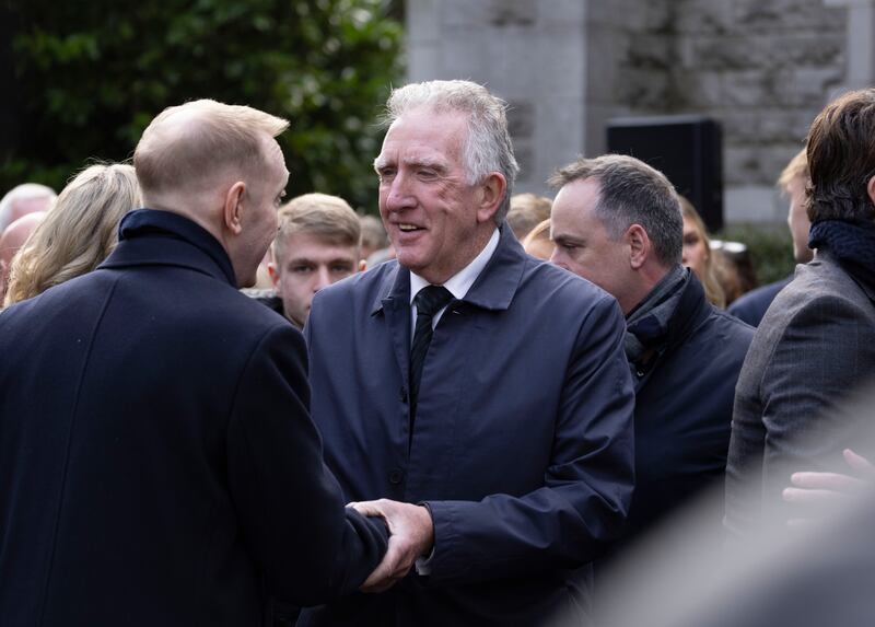 Developer Noel Smyth at the funeral of Ben Dunne. Photograph: Alan Betson