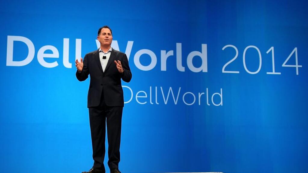 Michael Dell gives the keynote address to kick off Dell World 2014 at the Austin Convention Center in Texas. photograph: gary miller/getty