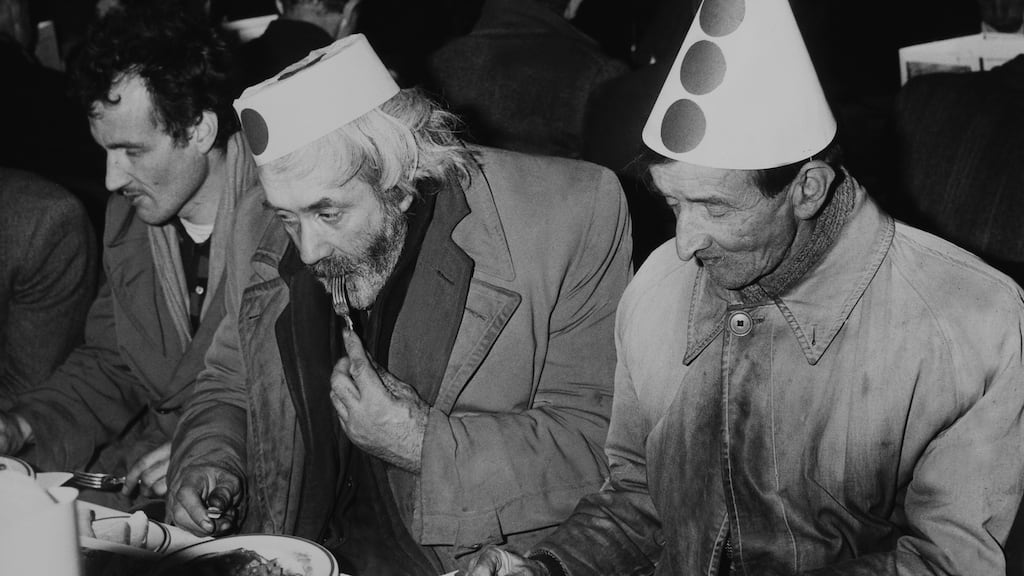 Christmas dinner for the homeless in London. Photograph: Keystone-France/ Gamma-Keystone via Getty Images