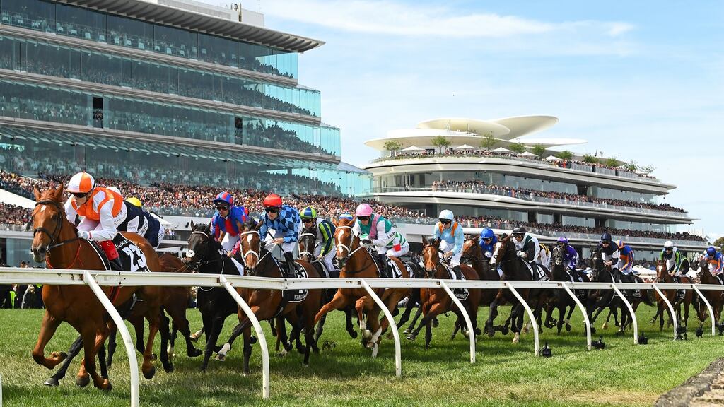 This was Craig Williams’ 15th attempt at winning the Melbourne Cup, and he bravely fought to hold that inside line along the rail on Vow and Declare.  Photograph: Quinn Rooney/Getty Images