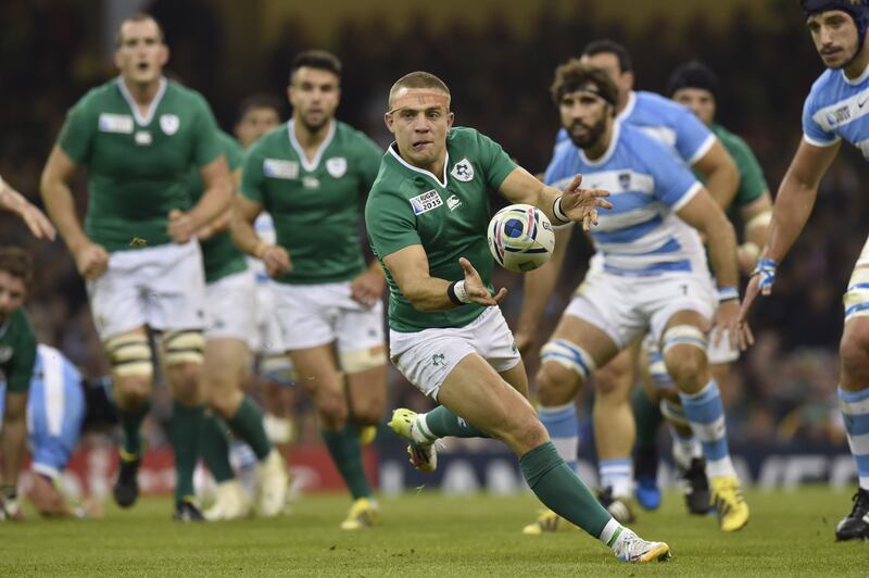 Ian Madigan in action against Argentina during the 2015 Rugby World Cup quarter-final. Photograph: Getty Images