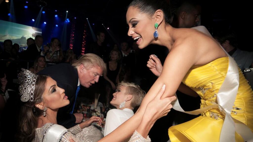 Kompromat: Donald Trump at a Miss Universe party in Moscow in 2013. What he might have done in a hotel room there is nobody’s business except, perhaps, his wife’s. Photograph: Stoyan Vassev/Reuters