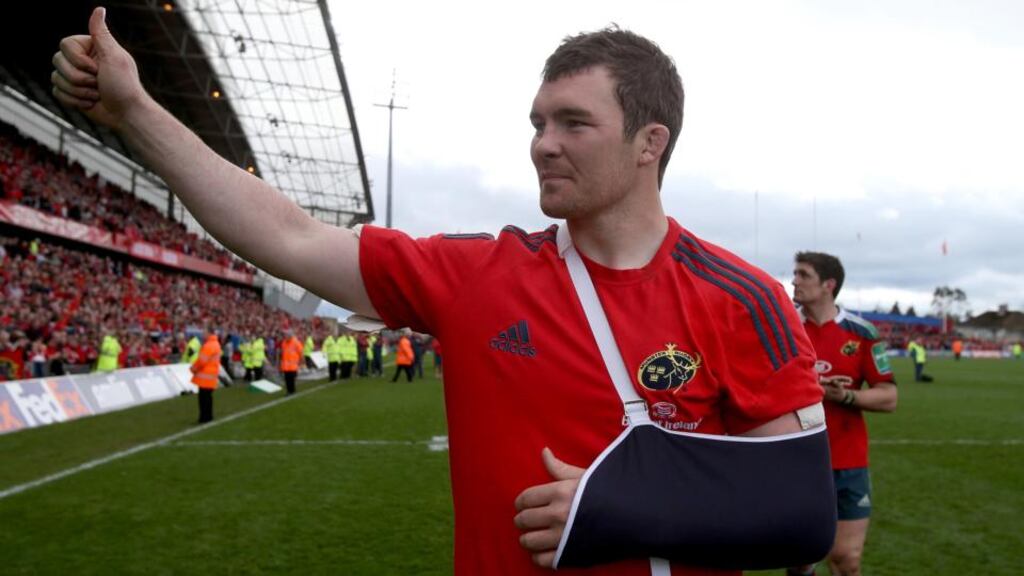Peter O’Mahony has been included in the Munster squad for their Pro12 match against Leinster. The Munster captain has recovered  from shoulder surgery. Photograph: Mandatory Credit ©INPHO/Dan Sheridan