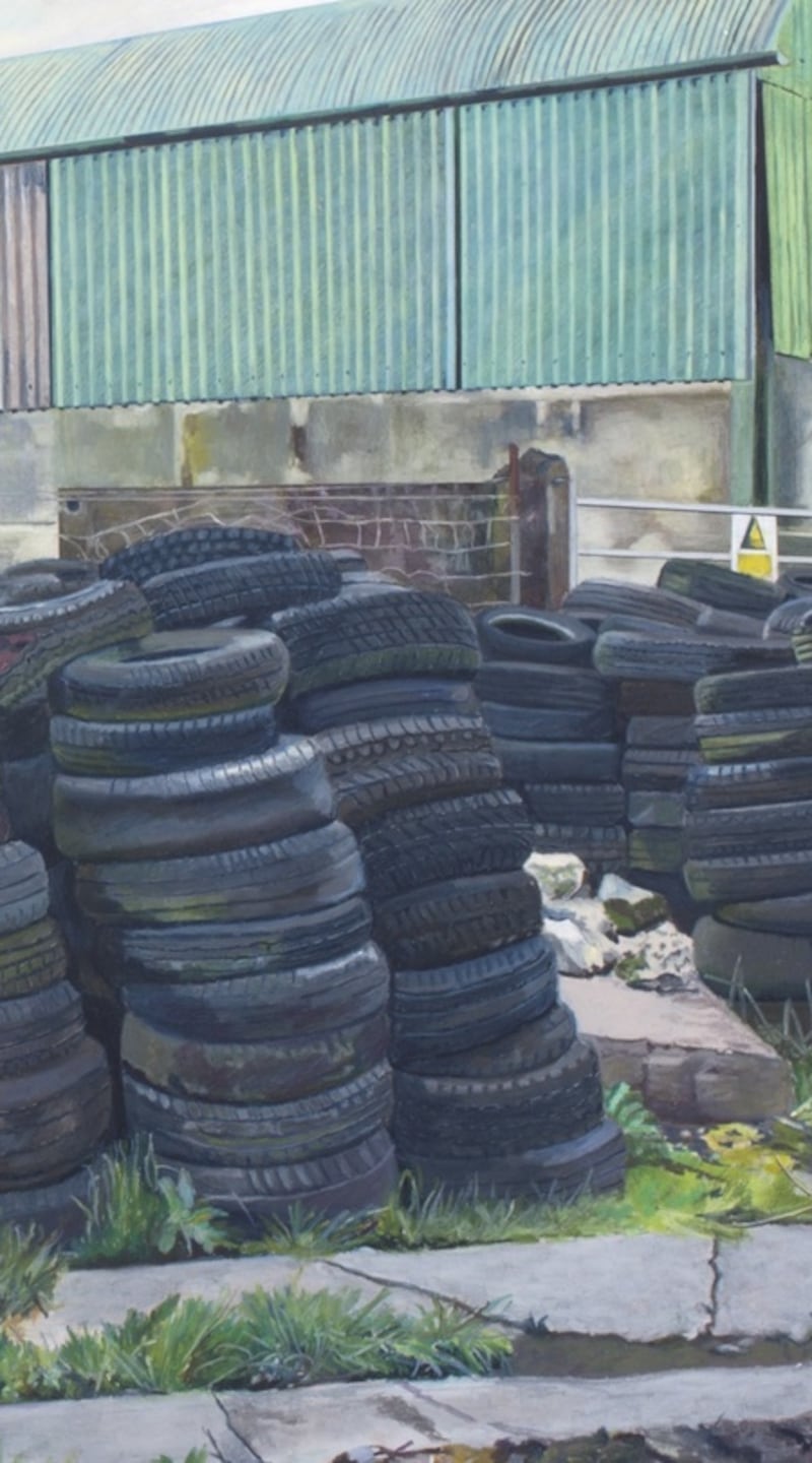 Spare Tyres. Painting: Mary Burke