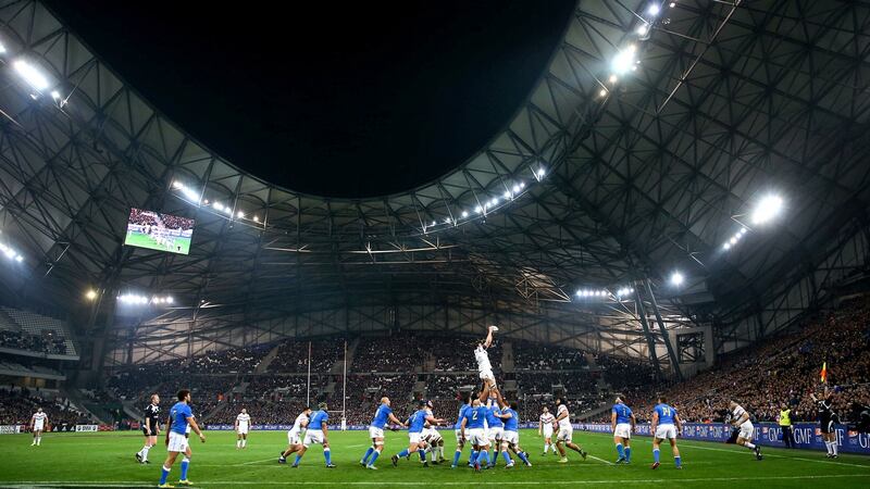 France played their first Six Nations game away from Paris at Marseille’s Stade Velodrome. Photograph: Matteo Ciambelli/Inpho