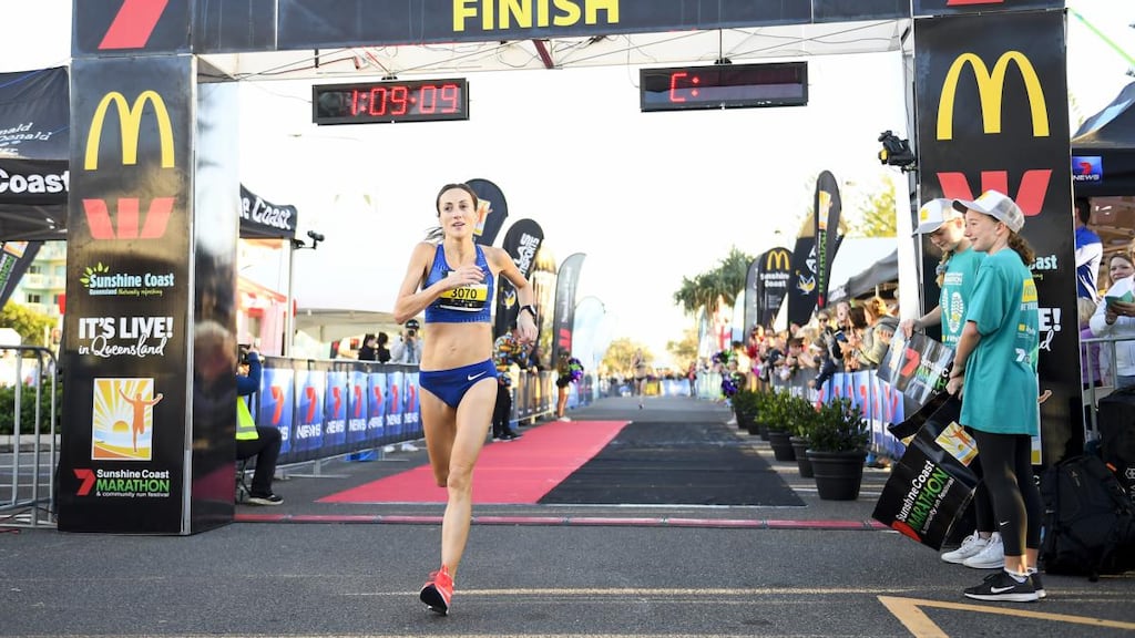 Sinead Diver finishes in second place during the Half Marathon Championships on in Sunshine Coast, Australia in August. Photograph: Albert Perez/Getty Images