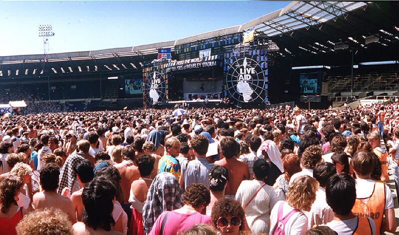 Wembley Stadium, London, July 13th, 1985 - The Live Aid event was held simultaneously at Wembley Stadium, London and the JFK Stadium, Philadelphia. (Photo by Dave Hogan/Getty Images)