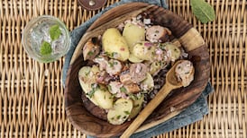 Potato, shallot and sausage salad
