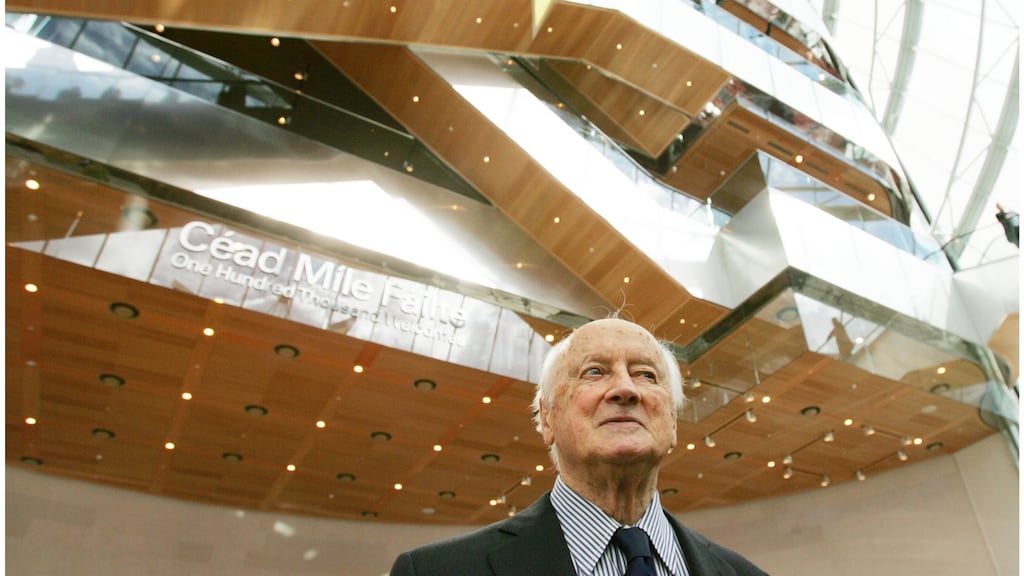 Kevin Roche at the official opening of the Convention Centre Dublin in 2010. While the architect loved strong, memorable forms, he saw architecture as a matter of problem-solving as much as shape-making. Photograph: Bryan O’Brien
