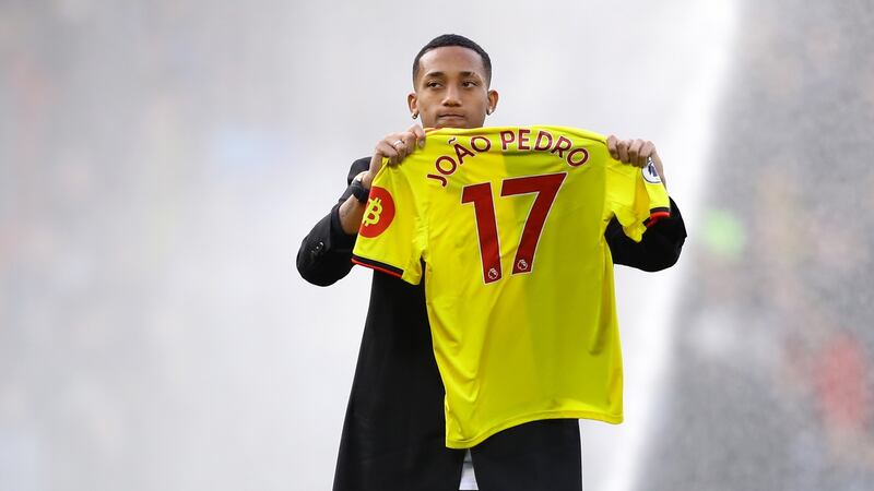 18-year-old Joao Pedro has arrived at Vicarage Road after his transfer was agreed last year. Photograph: Richard Heathcote/Getty