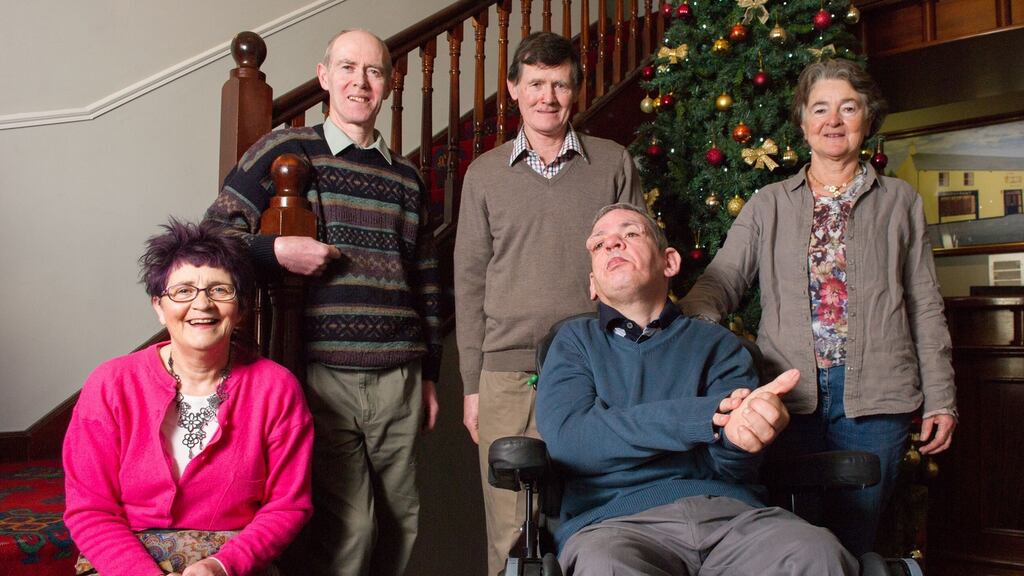 The Sheridan family, Mary, Peter, Brian and Alice, with Paddy (seated): The staff at Forest House are Paddy’s “family. They know his likes and dislikes”. Photograph: Barry Cronin