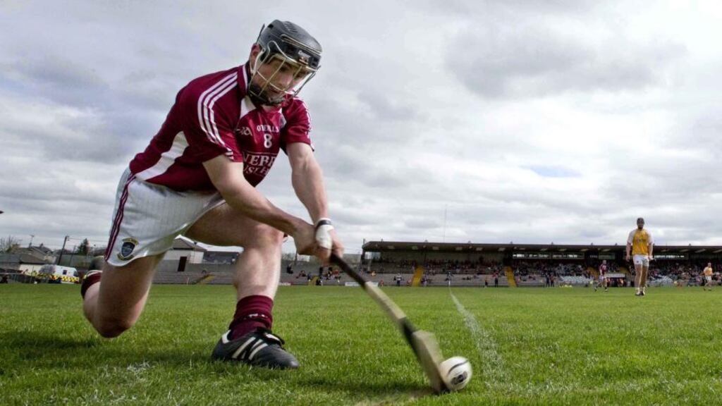 Westmeath’s Eoin Price takes a sideline cut