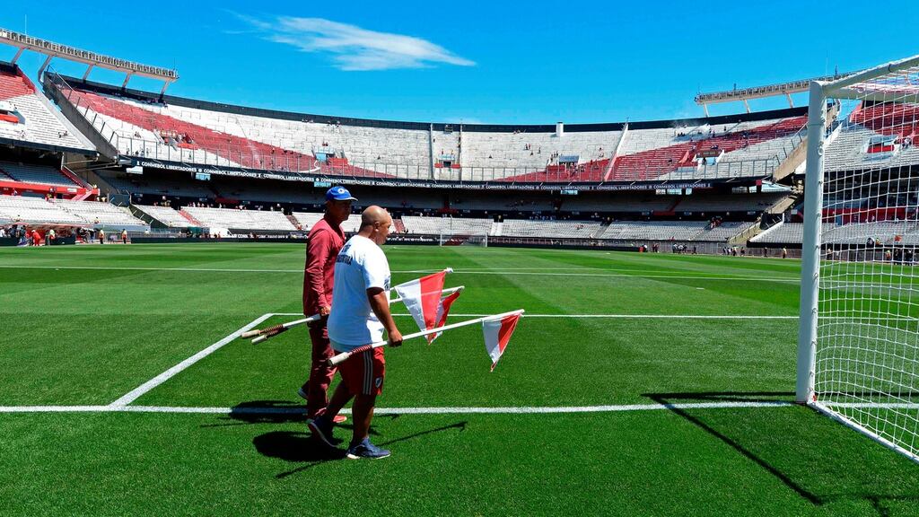 The second leg of the Copa Libertadores final will take place outside Argentina and not at River Plate’s Estadio Monumental. Photograph: Alejandro Pagni/AFP/Getty