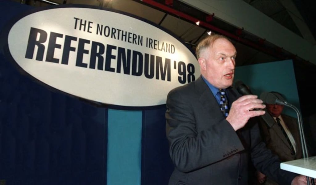 Patrick Bradley, then chief electoral officer, who was designated to announce the result of the referendum on the Belfast Agreement in 1998.