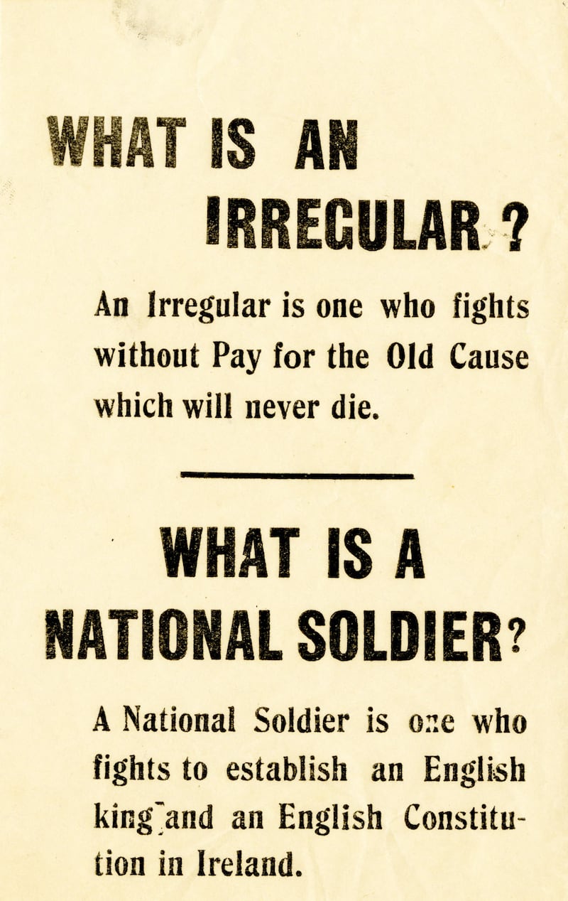 Anti-Treaty leaflet. Photograph: Courtesy National Museum of Ireland